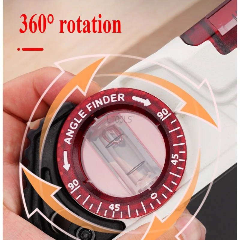 Professional Spirit Level Magnetic Cast Aluminum Level High Precision Solid Anti-fall 360° Rotary Level Furniture Installation