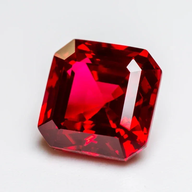 Lab Grown Ruby Asscher Square Shape Pigeon Blood Red VVS1 Gemstone for Diy Jewelry Making Materials Selectable AGL Certificate