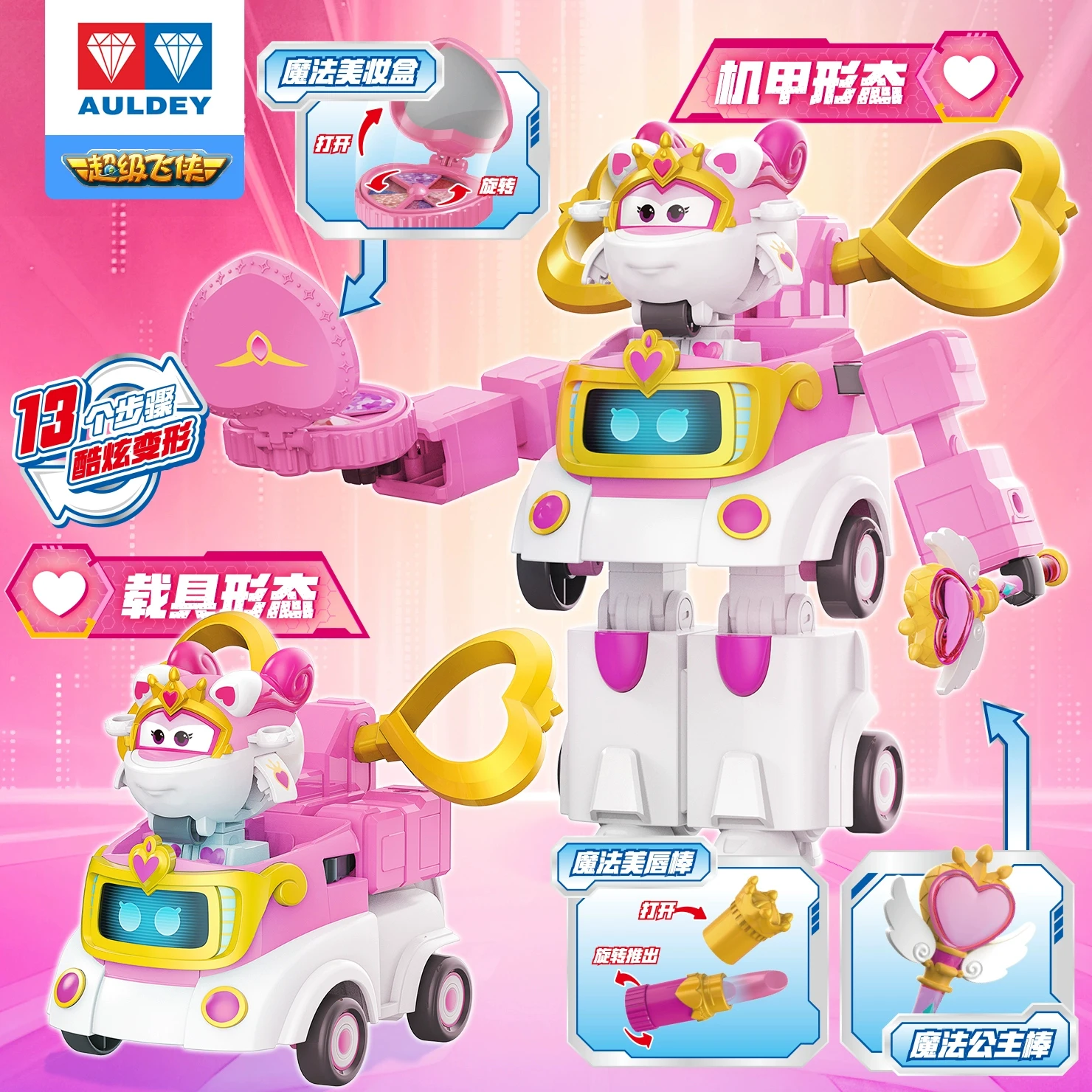 AULDEY Original Super ailes Ledi Salsa Dali véhicule de Construction Mecha costume transformateur Robot jouets pour enfants modèle à collectionner