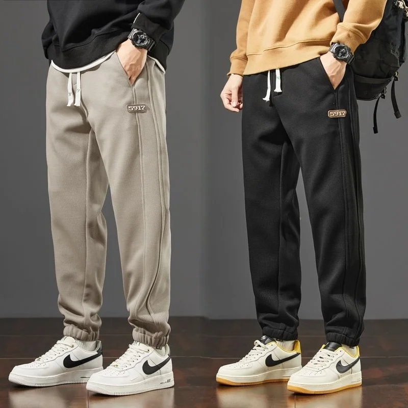 

Loose Men's Sports Pants Autumn Winter Korean Sle Casual Durable Trousers for Youth Faionable Cuffed Straight Leg