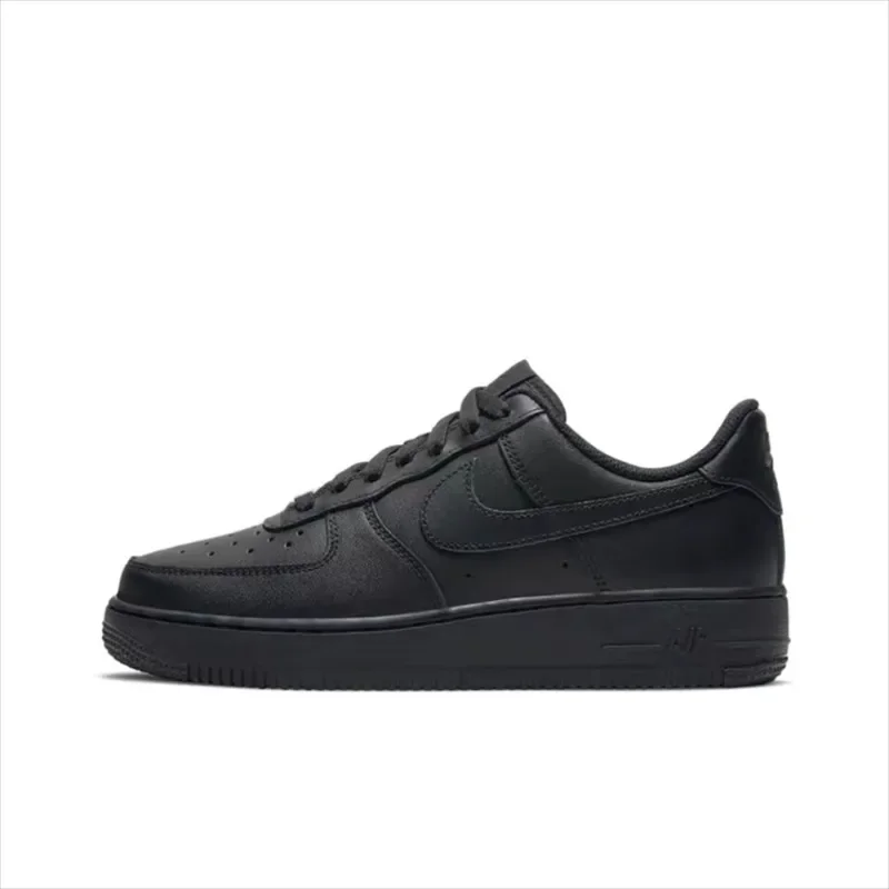 

Nike Air Force 1 Triple Black White Классические повседневные кожаные туфли для скейтборда AF1 для мужчин и женщин Повседневные прогулочные кроссовки