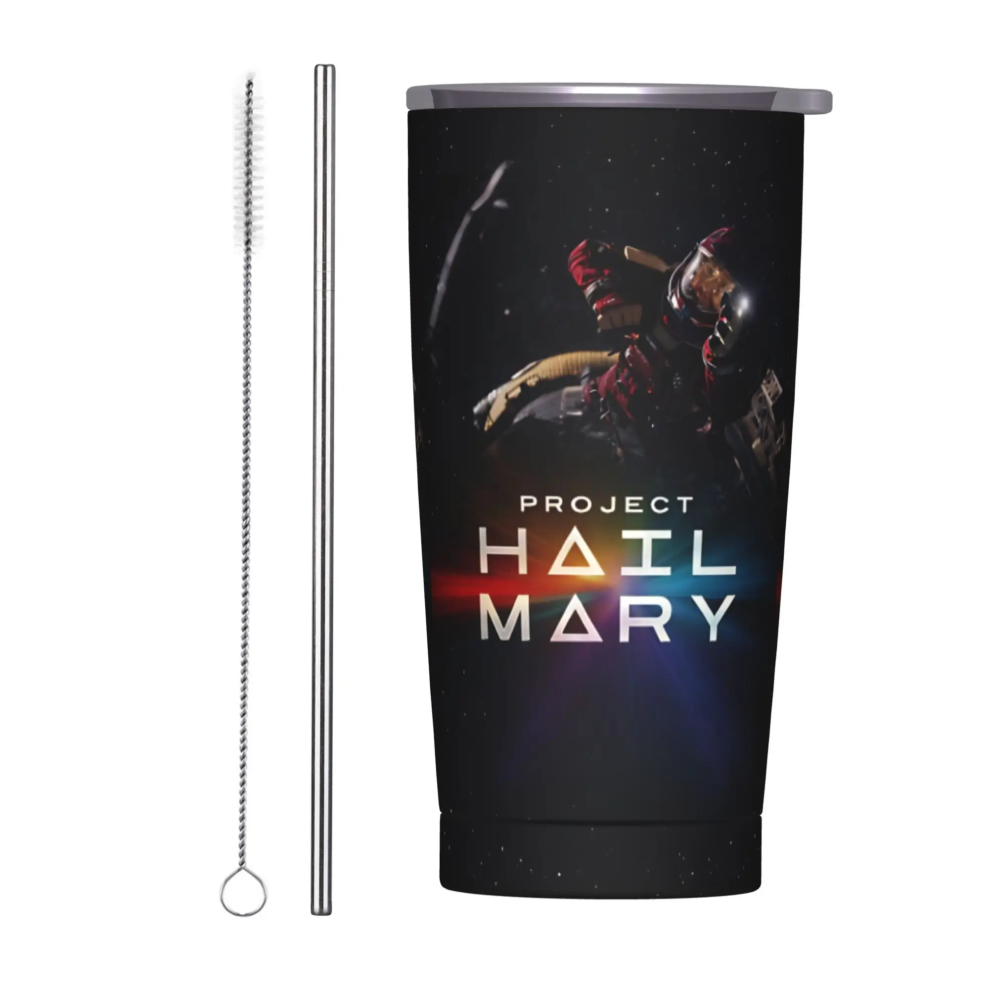 Project Hail Mary Alternative Astronaut Insulated Tumbler with Straws  Vacuum Thermal Mug Double Wall Hot Cold Drinks Cup, 20oz