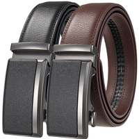 Men's Leather Belts Fashion Automatic Buckle Cowskin Male Belt Luxury Designer Black Brown 3.5cm Plus Size 130 140 150 160 170cm