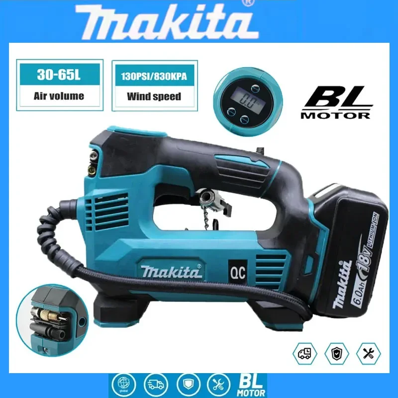 

Мини-компрессор Makita 18В 180PSI для накачивания шин, сверхмощный, с LED-подсветкой, автомобильный электрический насос, инструмент для автоматической накачки шин