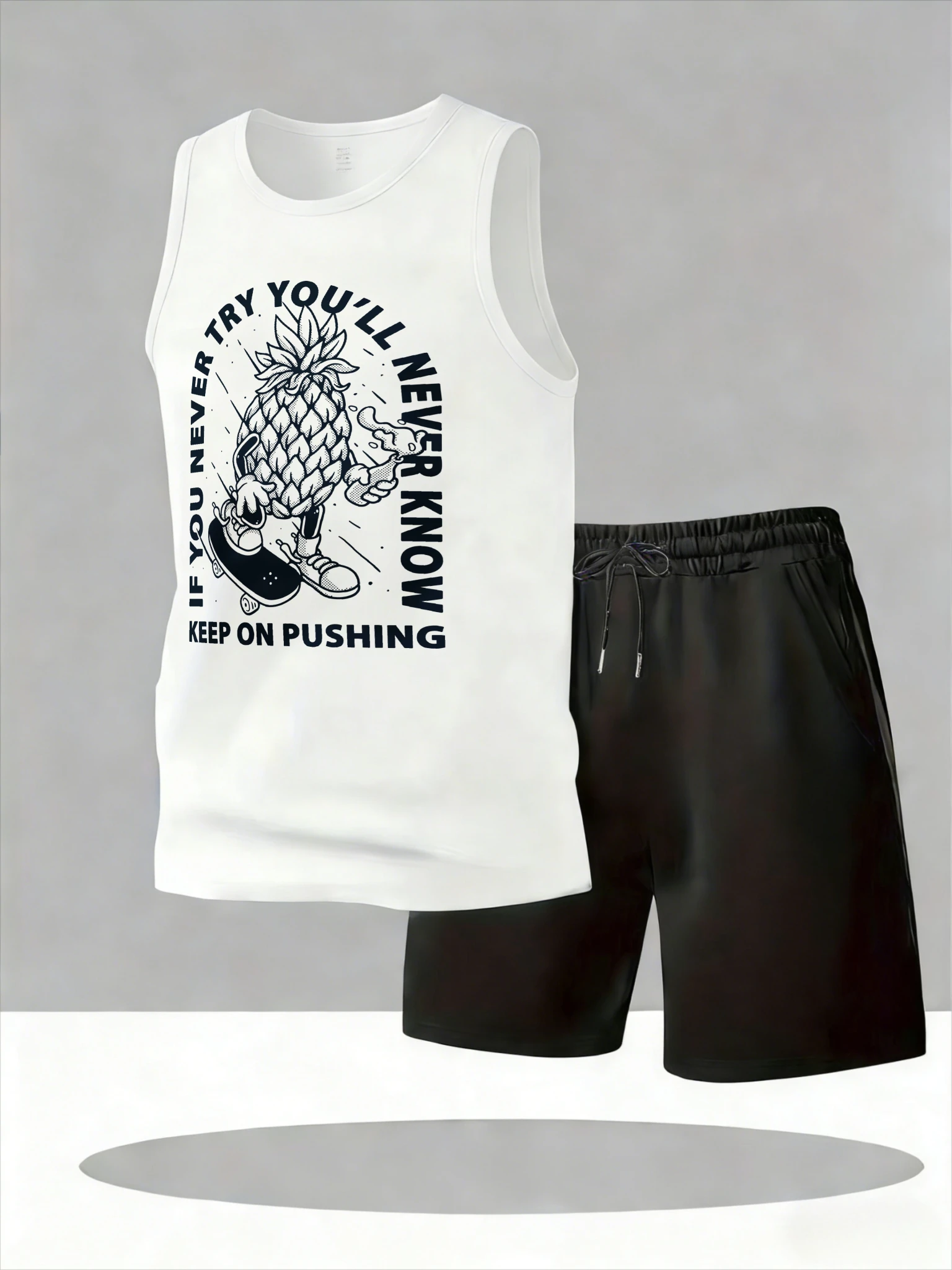 

Men's Tank Top Sets 2026 Summer Quick drying Suit for man oversize Breathable sports running seaside crewneck drip clothing