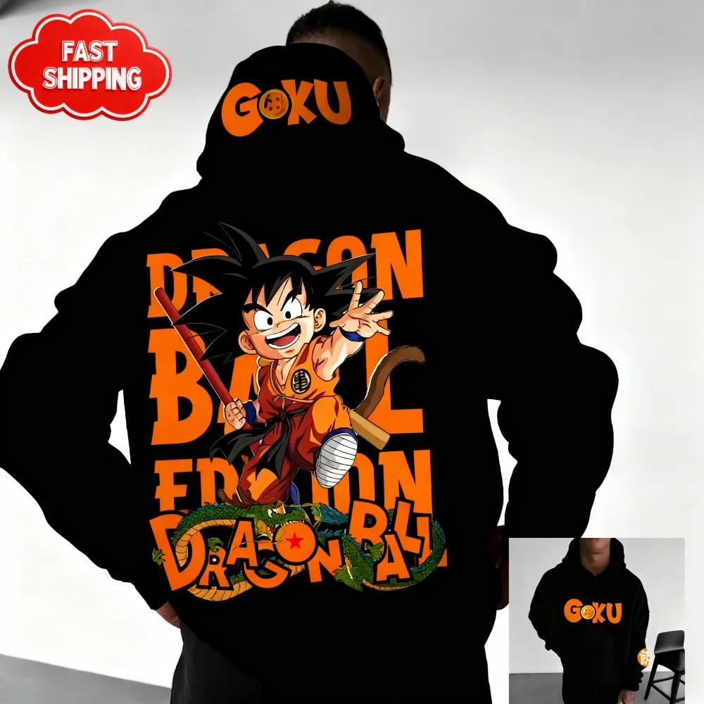 Dragon Ball Anime Hoodie Kid Goku Graphic Men Women Cotton Oversized Comfort Fit Sweatshirt Unisex Streetwear Autumn Winter​