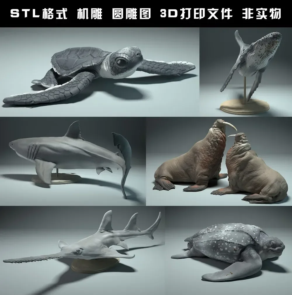 animals, polar bear, takin, wolf, bison, ferret, rabbit, eagle, circle carving STL file, for CNC 3D printing model drawing