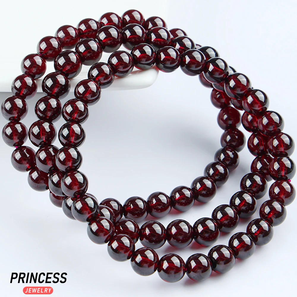 5A Natural Brazil Clear Wine Red Garnet Loose Stone Beads for Jewelry Making Charm Stone Beads DIY Accessories