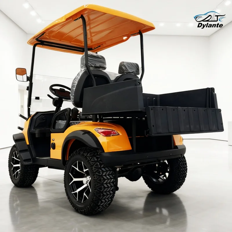 72 فولت ليثيوم شارع القانوني الصيد عربات التي تجرها الدواب 2 مقاعد طويلة التحمل عربة جولف كهربائية لملعب الغولف مع صندوق البضائع الخلفي للبيع #3