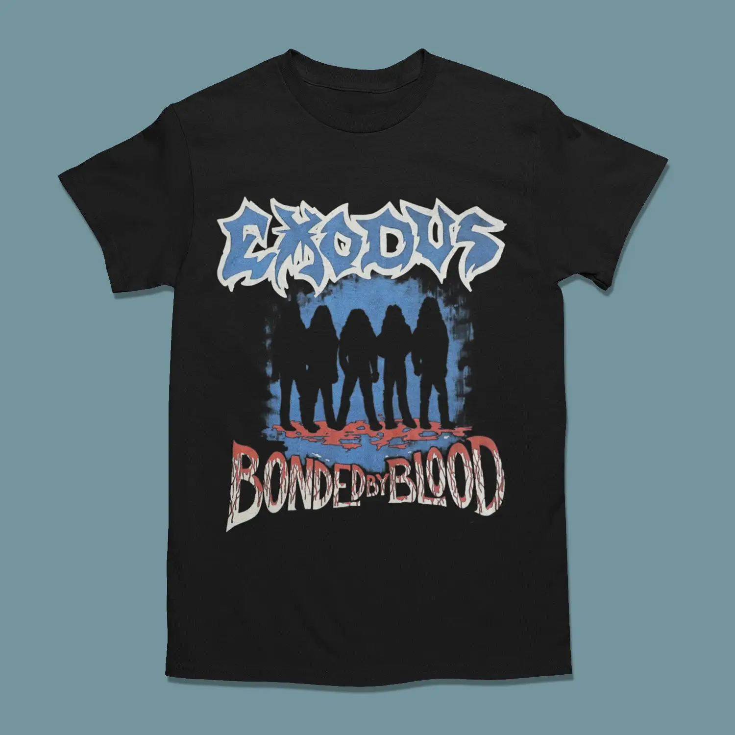 Inspired Design Exodus Band Bonded by Blood  Crewneck Black T Shirt