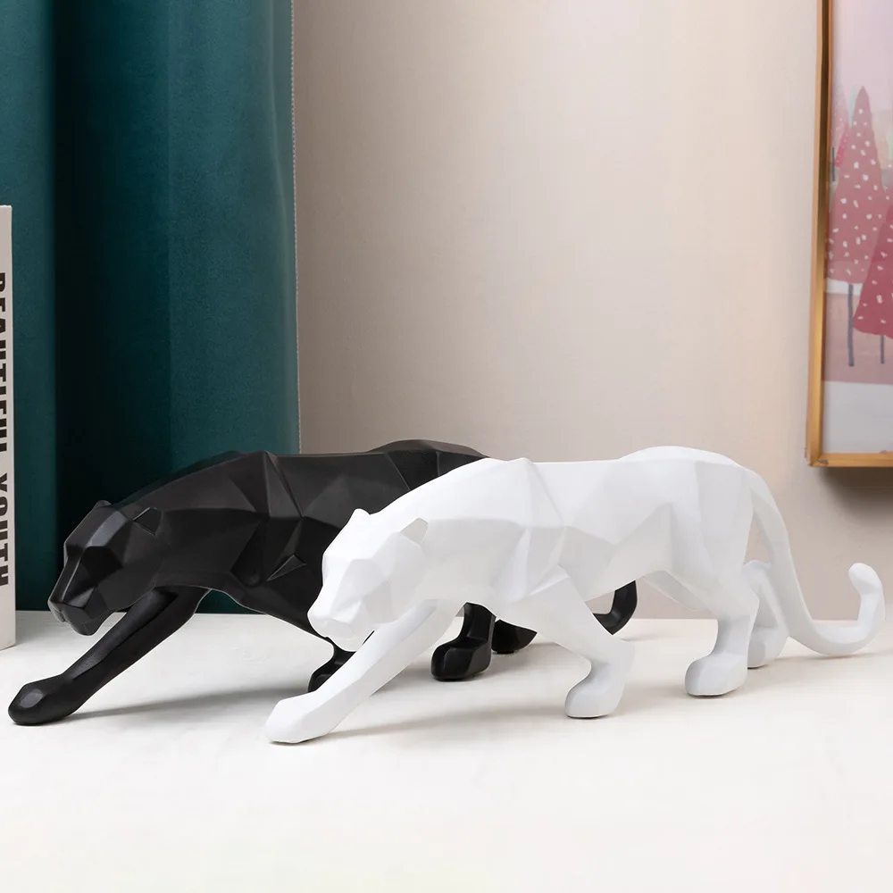 

Resin crafts leopard decoration advanced creative geometric origami animal home living room decoration
