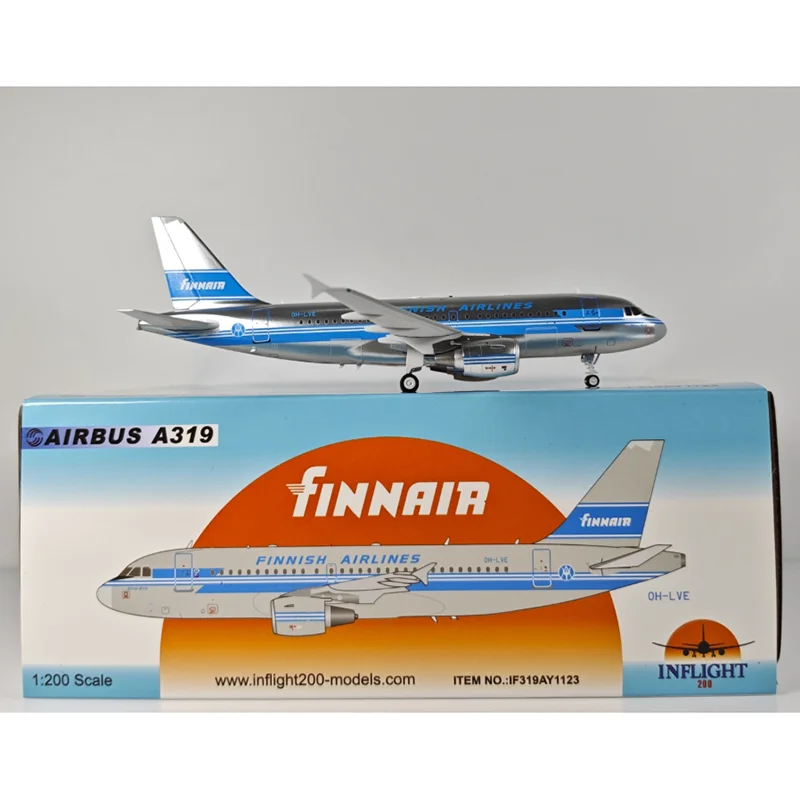 Inflight 다이캐스트 1/200 스케일 Finnair A319 OH-LVE 복고풍 페인트 합금 항공기 모델 소장용 장식 항목