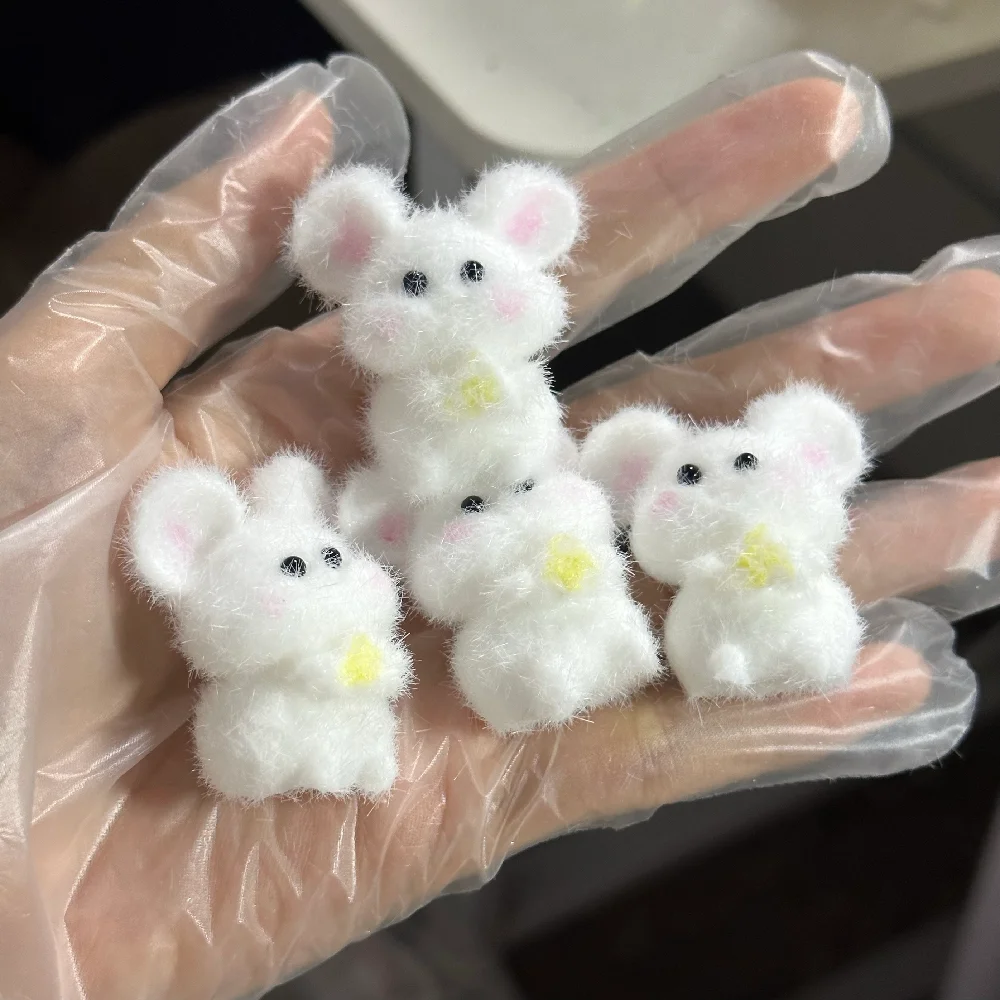 2024 neue kawaii squishy handgemachte Silikon Hamster beflockt Siegel Huhn Mini Meers chweinchen niedlichen Mädchen Geschenk DIY Kinder Spielzeug