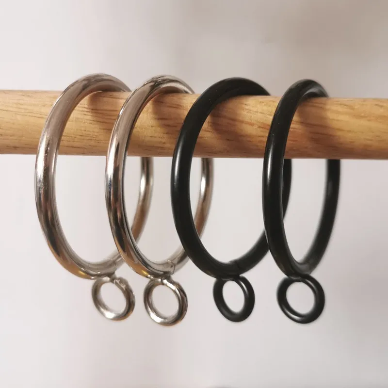 18 pcs 38mm Eyelet Curtain Hangers, Rust Resistant Finish for Home Fabric Hanging, Multipurpose, Versatile, Black