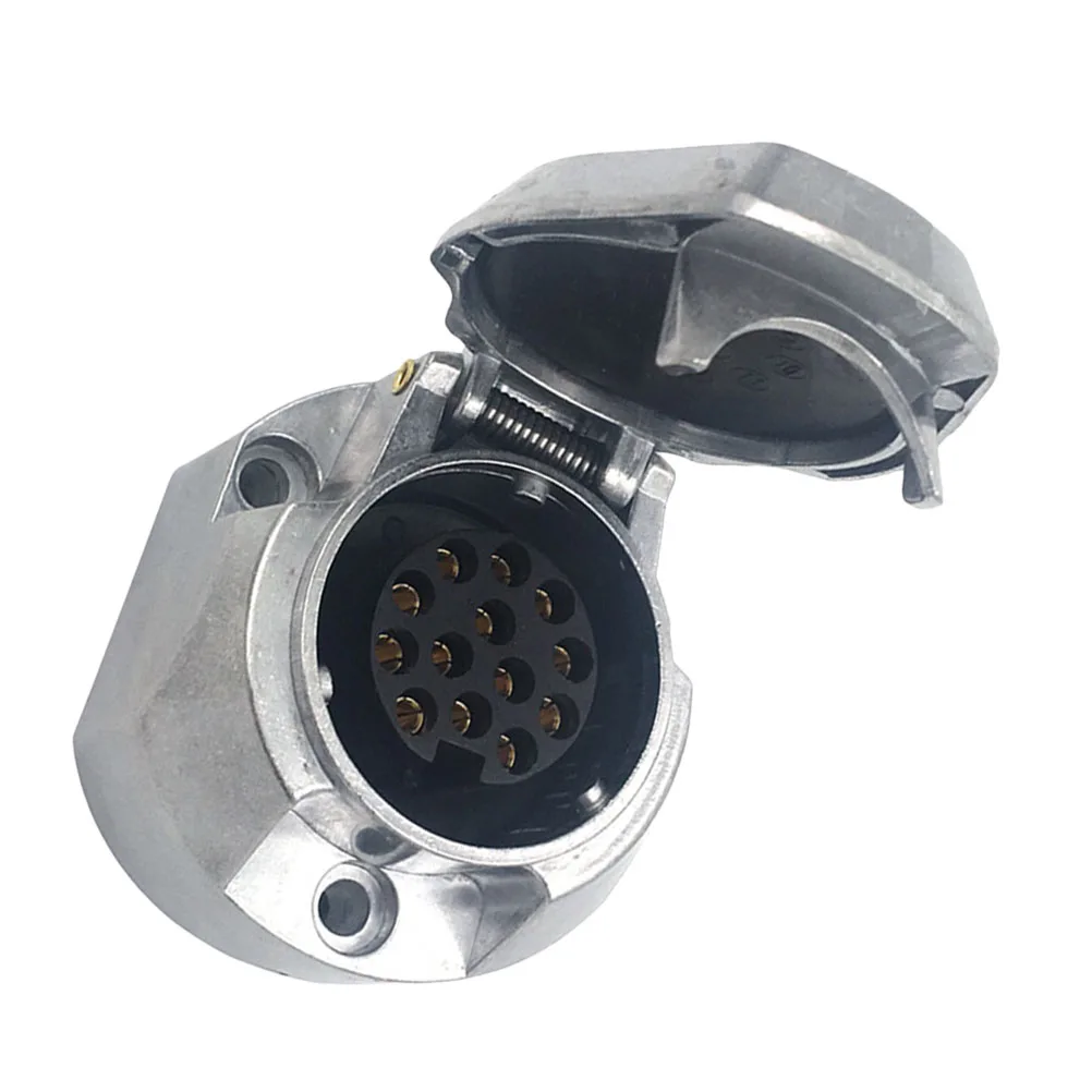 

13 Pin Trailer Adapter Car Plug Wiring Connector Waterproof 7 Holes Power Socket Pure Copper Contacts Nickle Plated Corrosion