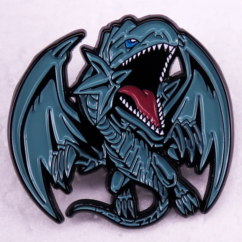 Yu Gi Oh Blue Eyes White Dragon Badge Enamel Pin Powerful Legendary Dragons Brooch Anime Jewelry Backpack Decorate Accessories