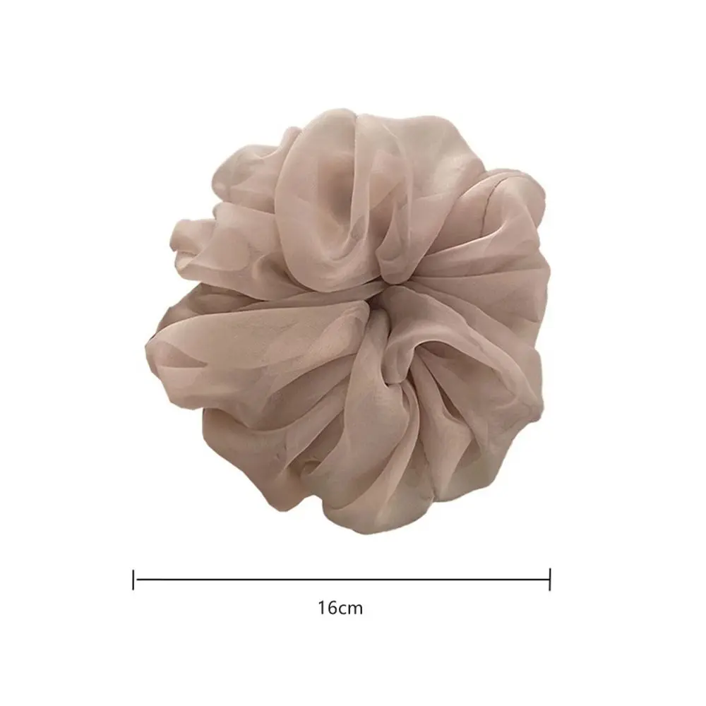 Fashion Women Elastic Hair Bands Headwear Chiffon Hair Rope Ties Summer Organza Scrunchies Oversized Korea Large Hair