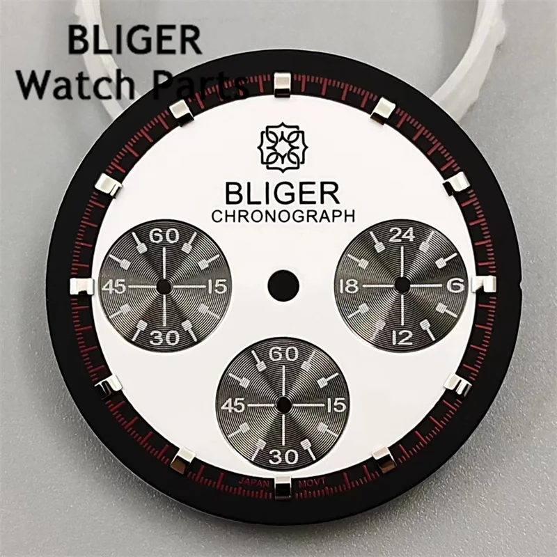 Часы BLIGER VK63 с кварцевым механизмом, 30,1 мм, белый и черный циферблат, Сменные аксессуары