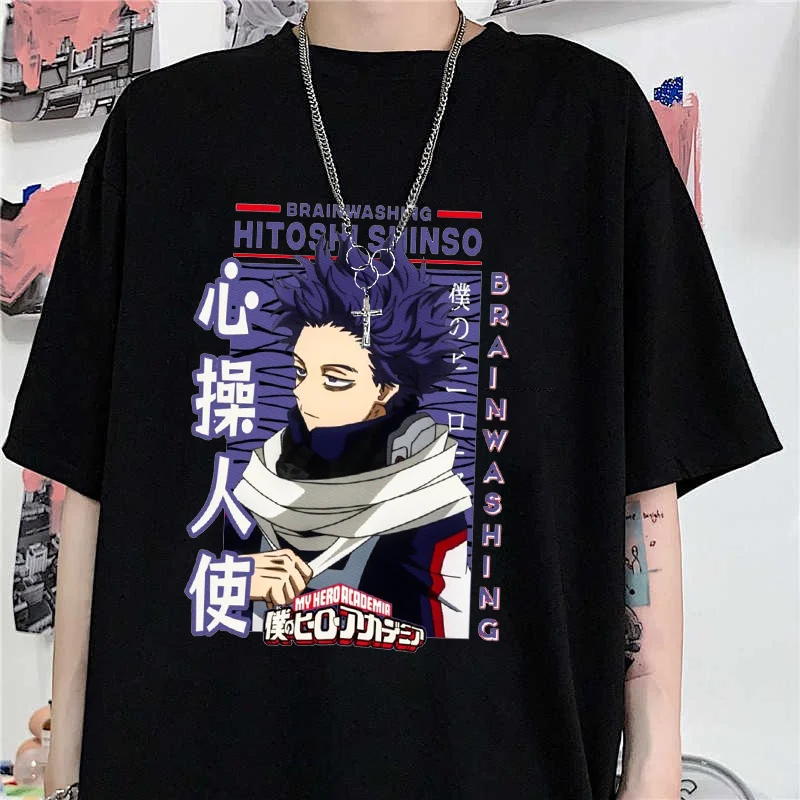 Shinso Hitoshi Cool Pattern Printed T-Shirt Youth Summer Loose Round Neck T-Shirt Anime Harajuku Shirt Tops