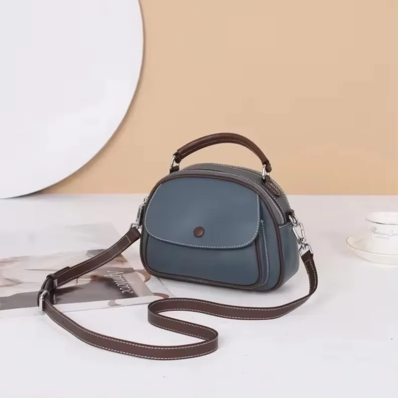 

New Fashion Cowhide Cute Ladies Purses Trendy Cellphone High Quality Mini Leather Bag with Long Strap