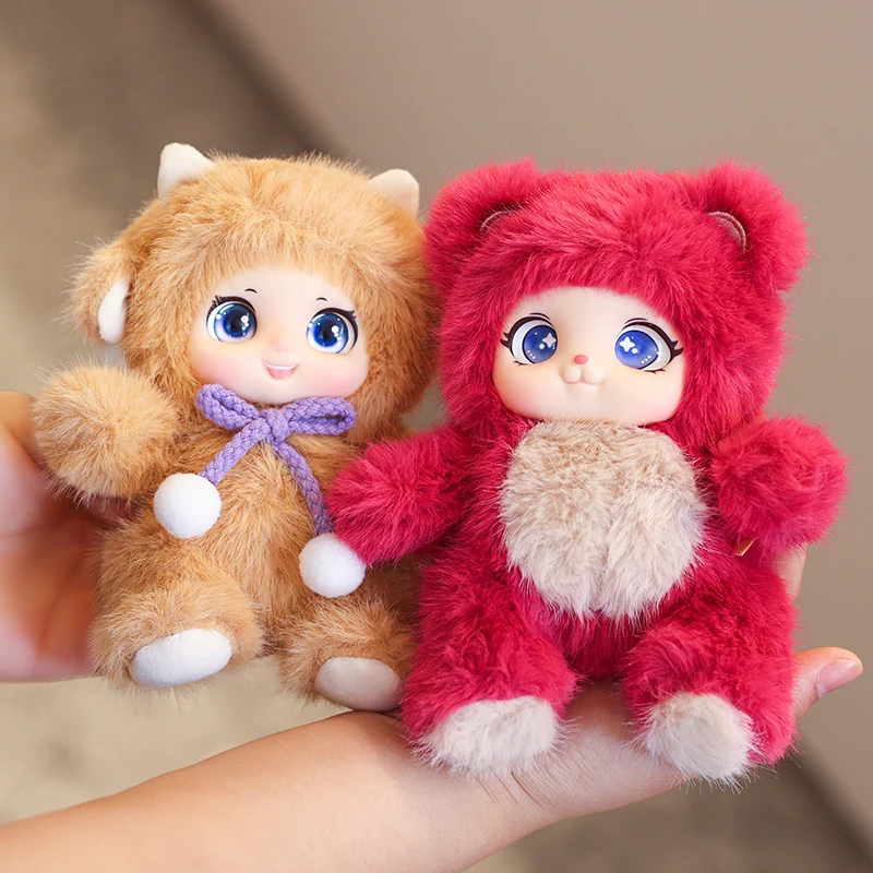 

Cute Bear Family Plush Vinyl Doll Chibi Kawaii Stuffed Animal Toy Gift Set for Girls Birthday Surprise