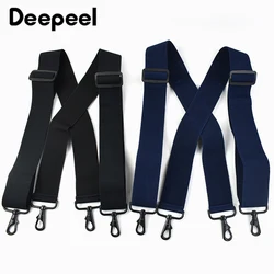 Deepeel 5*120 cm Bretelle per adulti da uomo 4 Clip Gancio Fibbia Cinghie larghe elastiche Sospensorio maschile Bretelle Gonna da uomo Jeans Accessori
