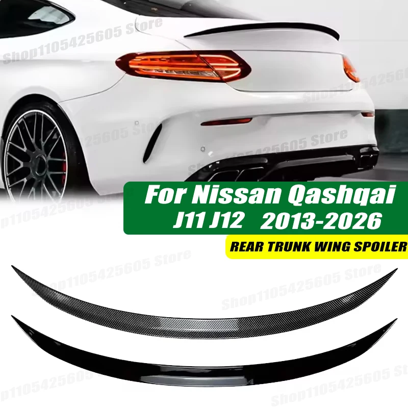 120cm 5D Carbon Look Rear Boot Trunk Spoiler Lip Stick-On Decorative Rear Wing For Nissan Qashqai J11 J12 2013-2026 Model