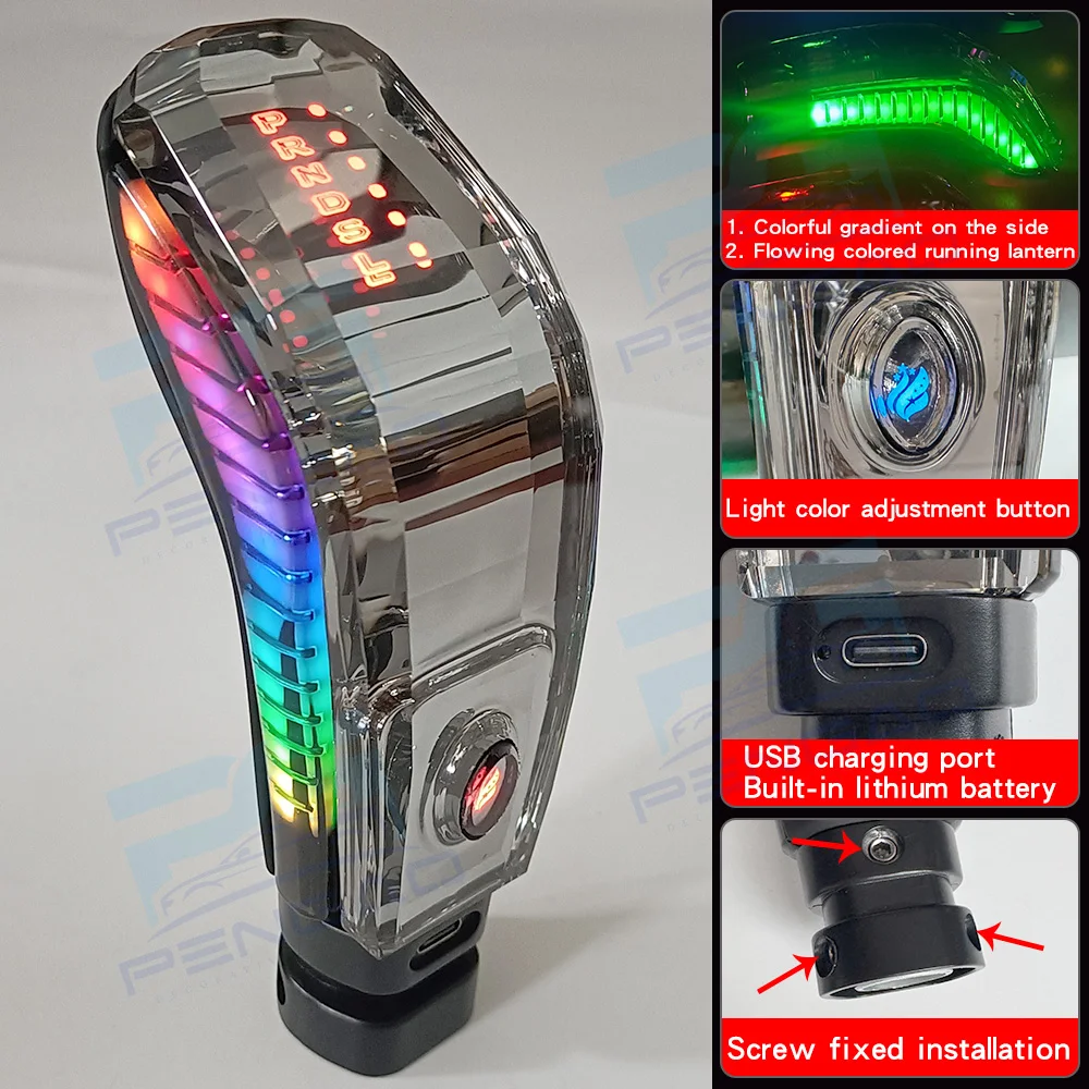

For Honda Accord Crider XR-V Civic Crystal LEDgear shift knob RGB colorful flowing light car shifter lever knob car modification