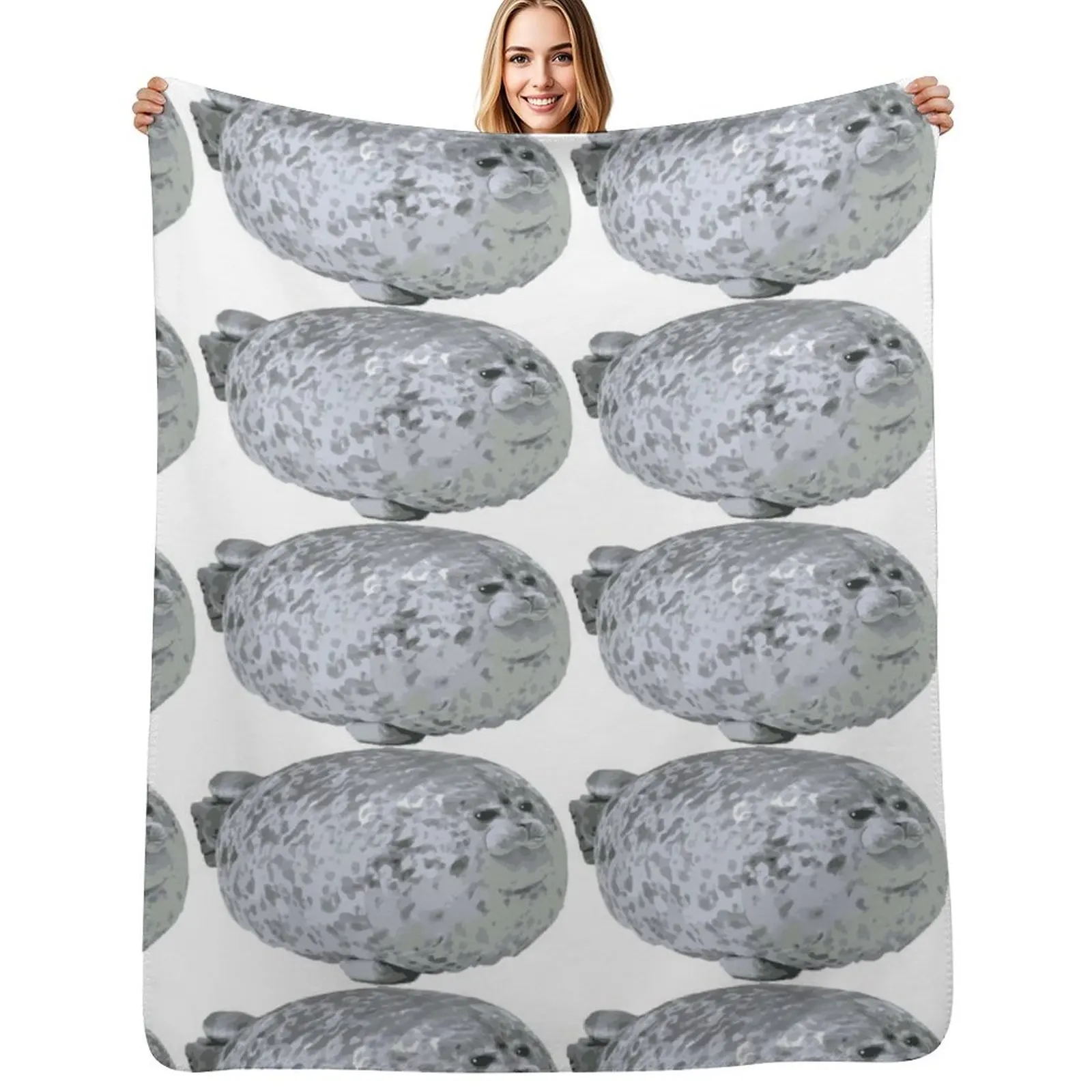 

Cute little Chonky Seal Throw Blanket Durable Warm Blanket for Daily Home Use