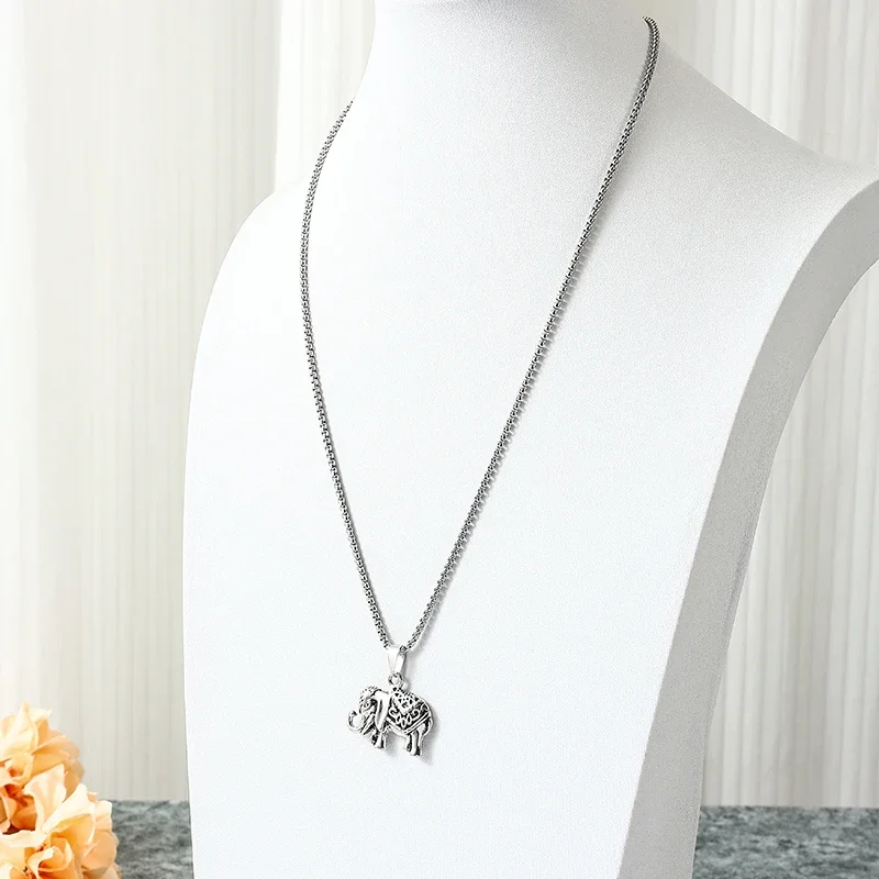 Thai elephant necklace for women, a symbol of good luck and fortune in Thailand, a wearing one of these necklaces