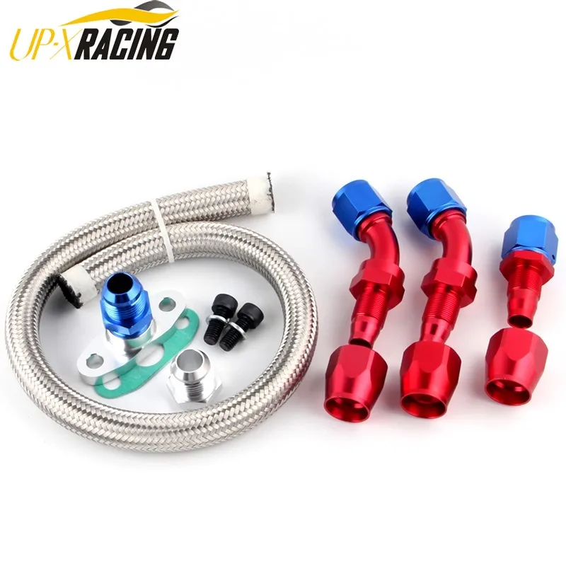 AUTO TURBO STEEL BRAIDED OIL DRAIN RETURN LINE T3 T4 T04E T70 T60 T61 GT35 AN10