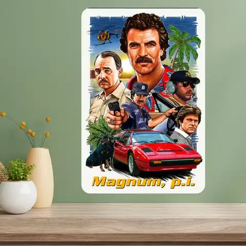 Magnum PI Classic TV Show Metal Poster Sign