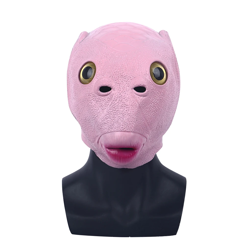 

Pink Fish Full Head Masks Funny Halloween Party Dress Up Masquerade Animal Mask Cosplay Props for Adult