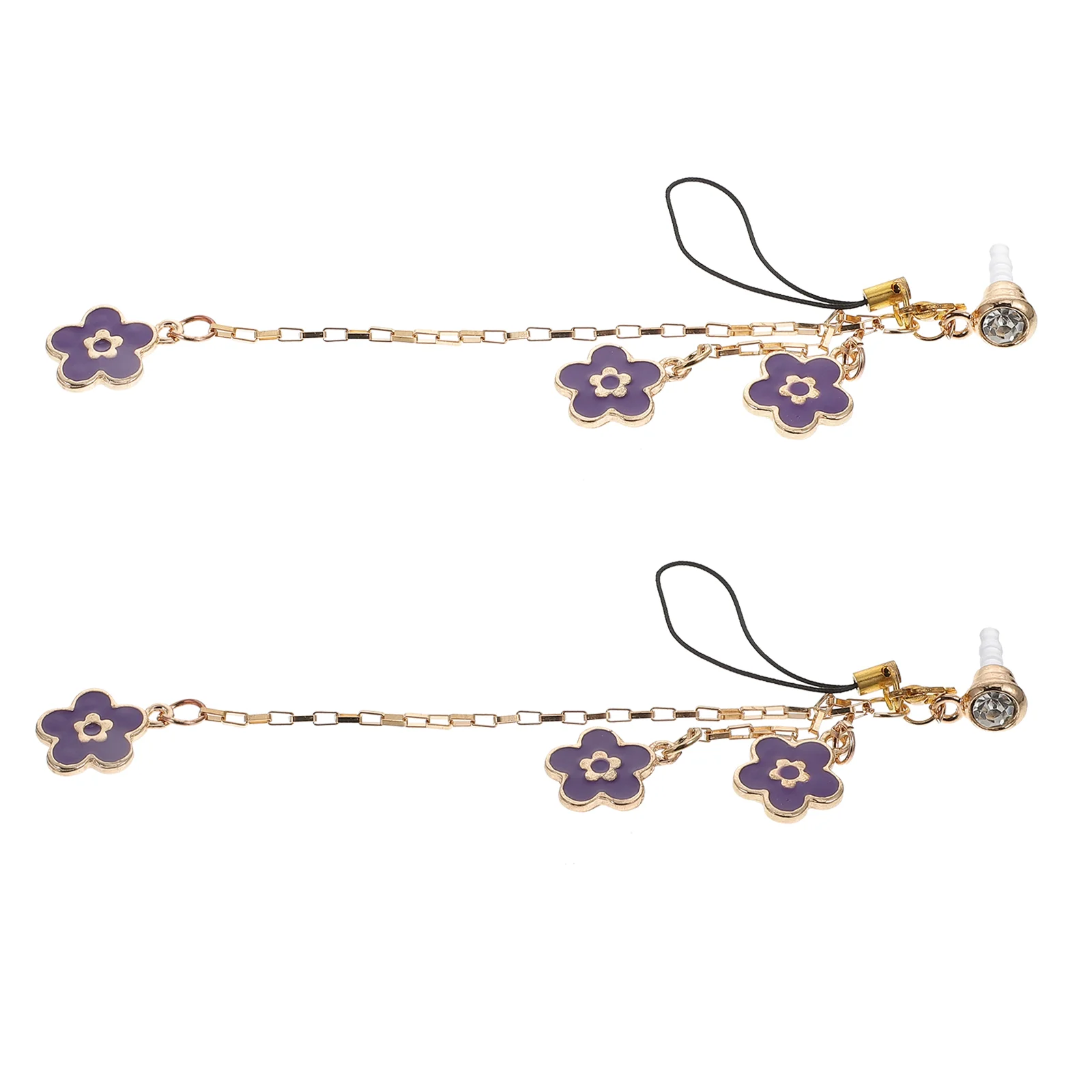  2 Pcs Honeycomb Small Flower Pendant Mobile Phone Plug Charms Alloy Dust for Phones