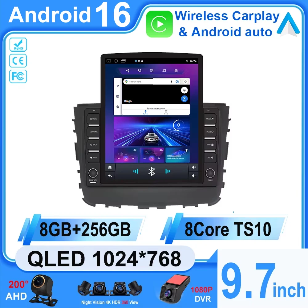 Android 16 GPS Navigation For Ssangyong Rexton Musso 2018 2019 Car Radio Android Auto Carplay Multimedia Video Player No 2 din