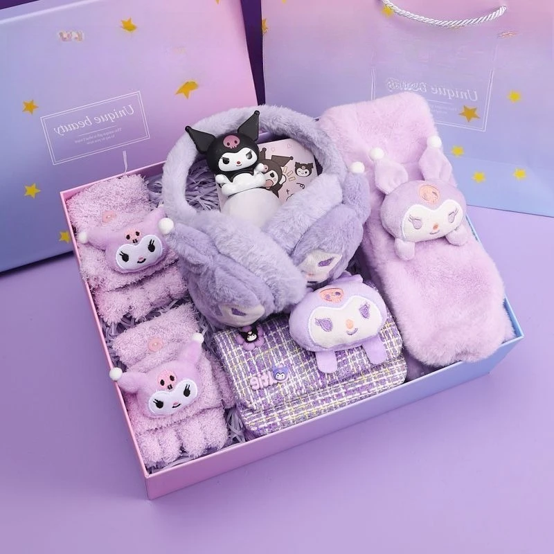 جديد سانريو كورومي وشاح قفازات جهاز تدفئة محمول كوب قارورة عازلة الشعر هوب الإبداعية عالية القيمة أنيمي الكرتون لطيف فتاة هدية عيد ميلاد مجموعة #5