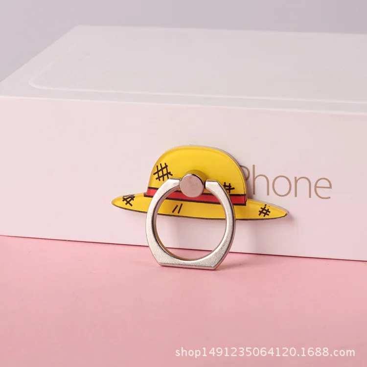 Anime One-piece Mobile Phone Holder Anime Figure Luffy Foldable Finger Ring Holder for Phone Creative Pasting Bracket