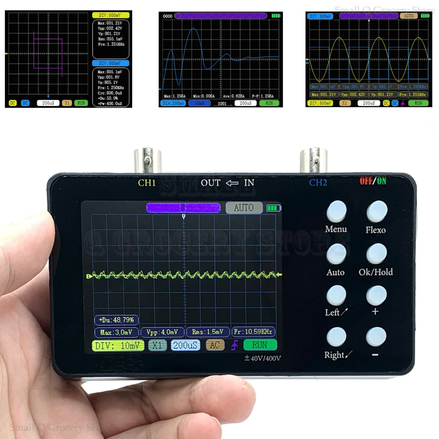 SCO2 50M Dual Channel Digital Oscilloscope 10Mhz Sampling Rate 2.5KSa/S Analog Bandwidth AUTO PWM for Electronic Repair Tools