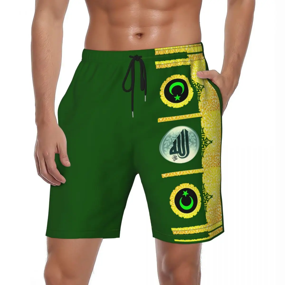 

Купальник Islams, мусульманские пляжные шорты, летние милые Гавайские пляжные шорты, быстросохнущие мужские плавки