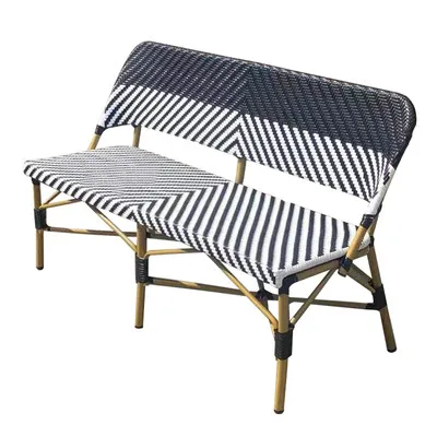 في الهواء الطلق حديقة فناء الفرنسية بيسترو مقهى الألومنيوم 2 مقاعد كرسي مقعد الروطان