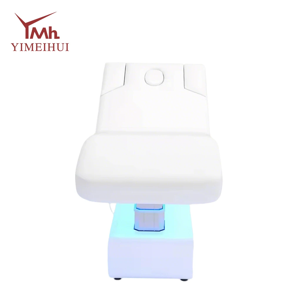 كراسي تجميل كهربائية فاخرة ذات 4 محركات، سرير تدليك سبا لصالون الوجه مع سرير جمالي بتصميم جمالي