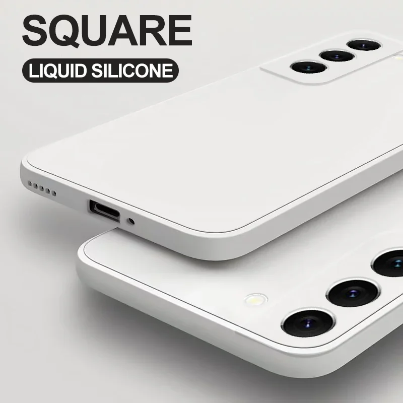 

Square Liquid SiliconeSoft Cover For Samsung Galaxy S24 Case S23 S22 s 24 23 2 S24U Ultra Plus + s24ultra Original Phone Cases