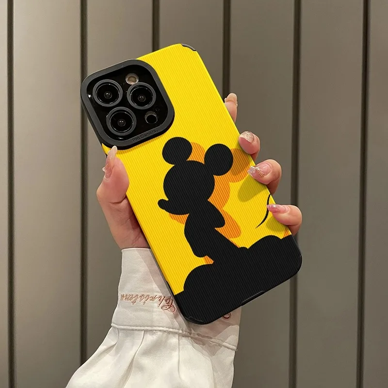 Funda de teléfono Original de dibujos animados 3D de Mickey Mouse, bonita sombra para iphone 13, 14, 12, 11, 15 16 Pro Max, carcasa anticaída, protección de lente