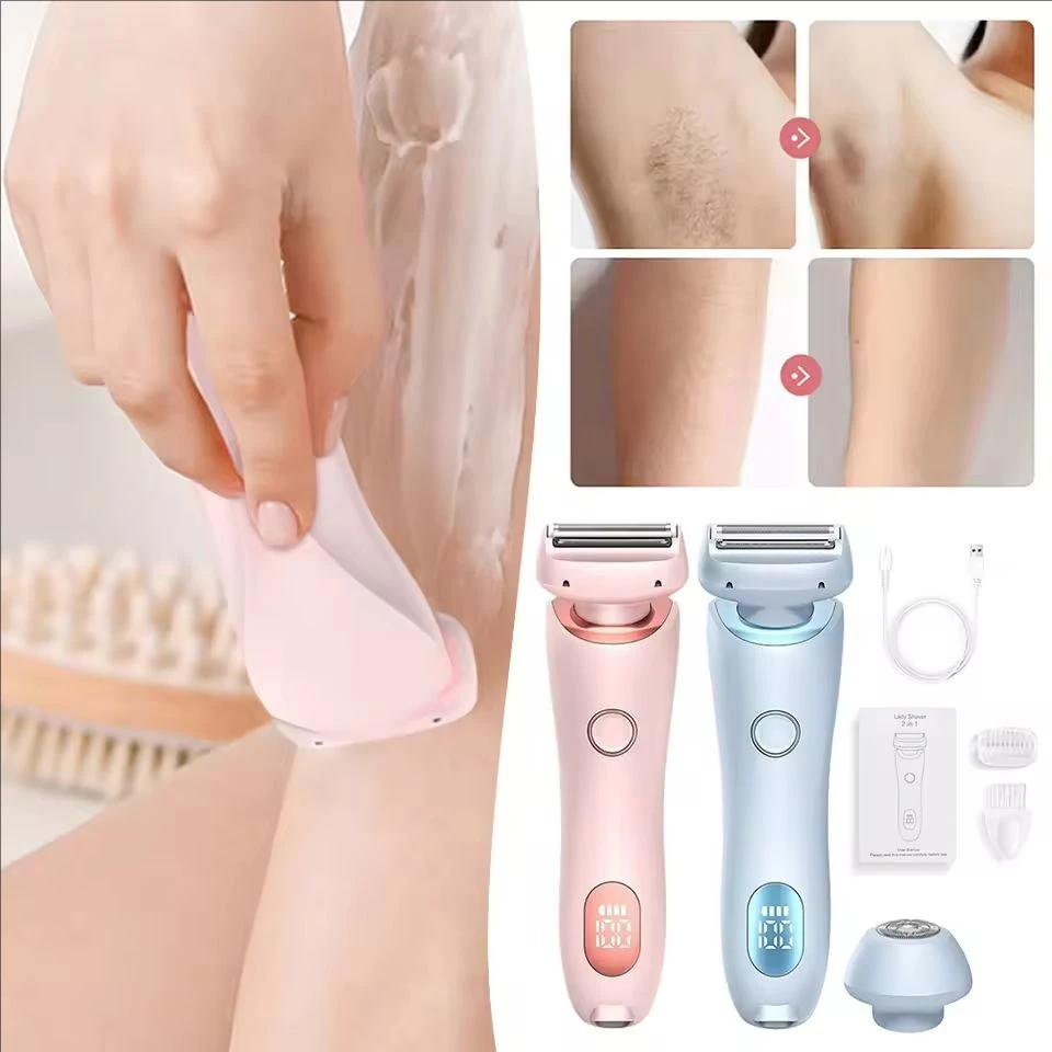 

2-in-1 multi-purpose electric hair remover, portable body hair shaver for armpits, legs, bikini area, and private parts hairmer