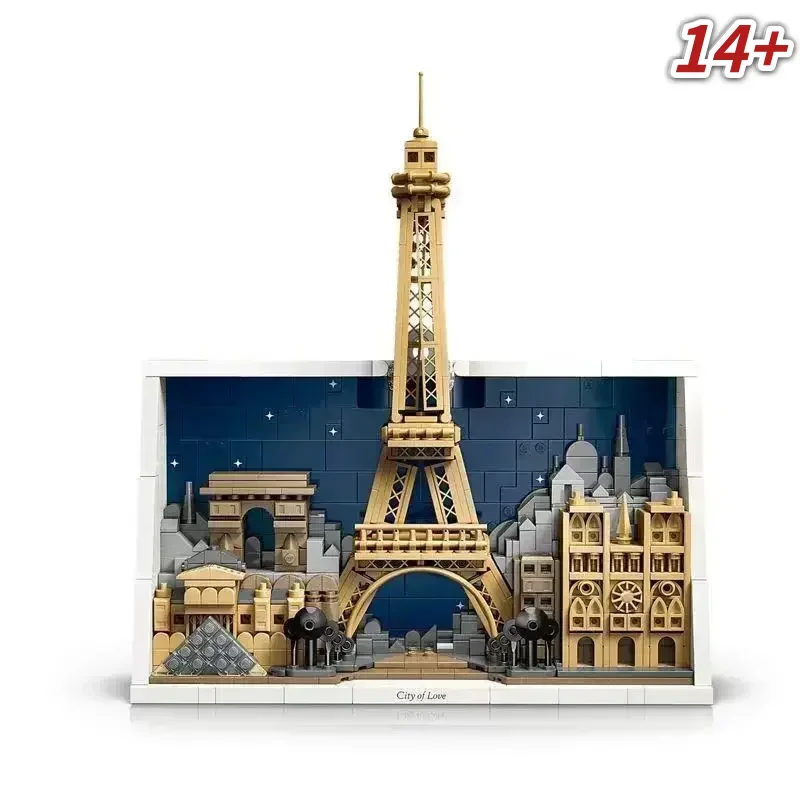 

Новый набор игрушек для сборки 21064 Love City Paris, 643 шт., креативное украшение, идеальный подарок на день рождения для детей, мальчиков и девочек