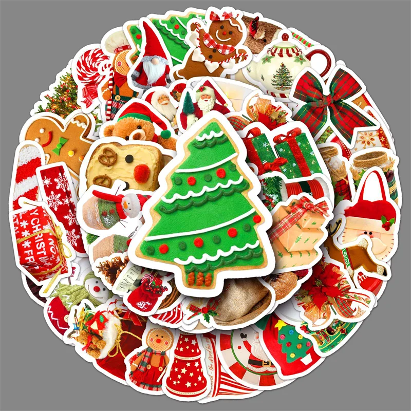 50PCS New Christmas Stickers Kids DIY Graffiti luggage Skateboard Laptop Water Cup Mobile Phone Personalized Stickers Toy