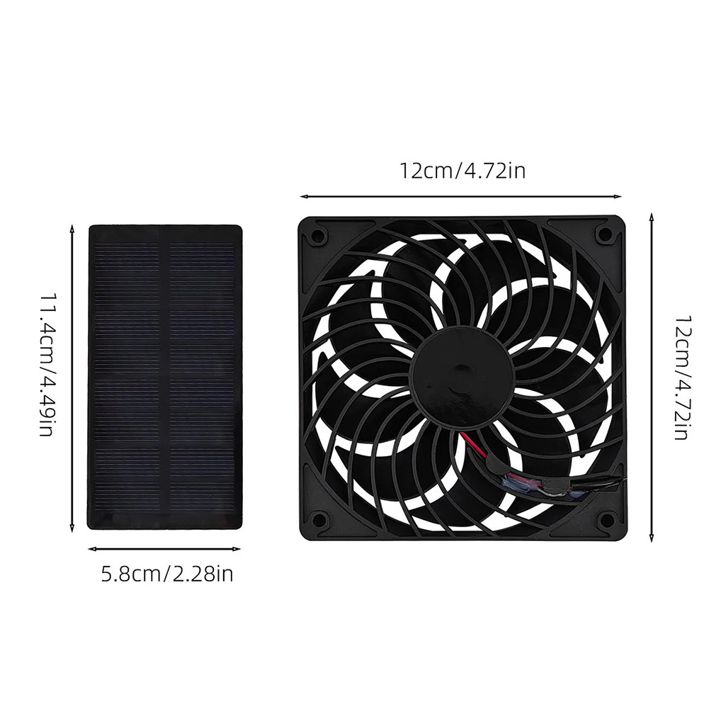 2 واط 4 فولت مروحة العادم الشمسية IP65 مقاوم للماء مروحة تهوية صغيرة في الهواء الطلق التخييم مروحة تعمل بالطاقة الشمسية للدفيئات الزراعية بيوت الحيوانات الأليفة RVs الأسود