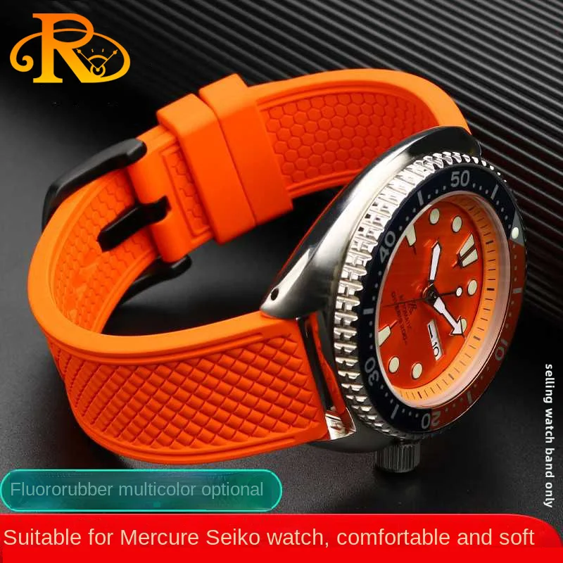 Quick release Fluoro rubber watch strap For omega Seiko Tissot  Longines IWC Men's Silicone breathable watchband 20 22mm