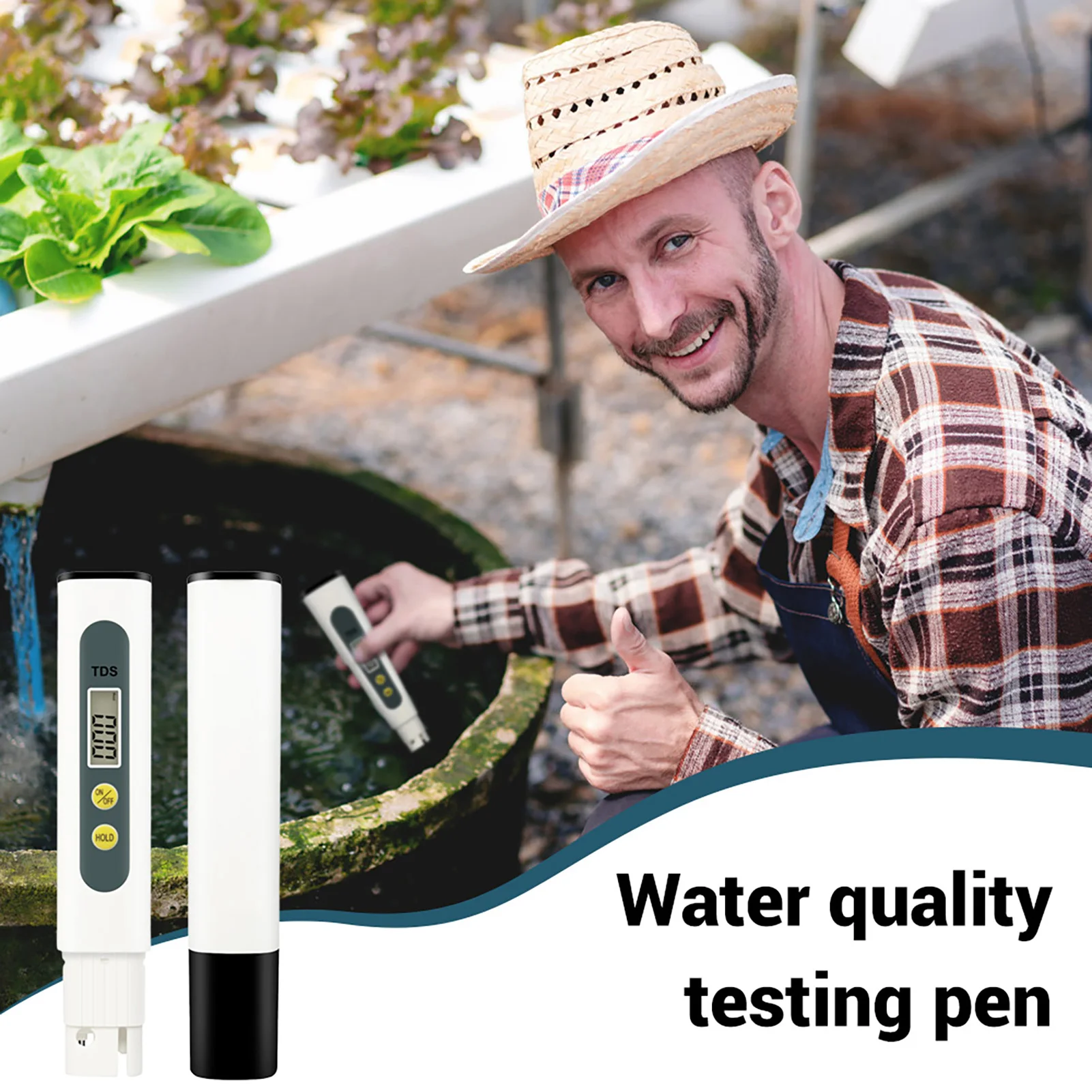 Water Quality Tester Pen Meter 0-9999ppm Measurement Range Digital PH Meter for Household Drinking Water