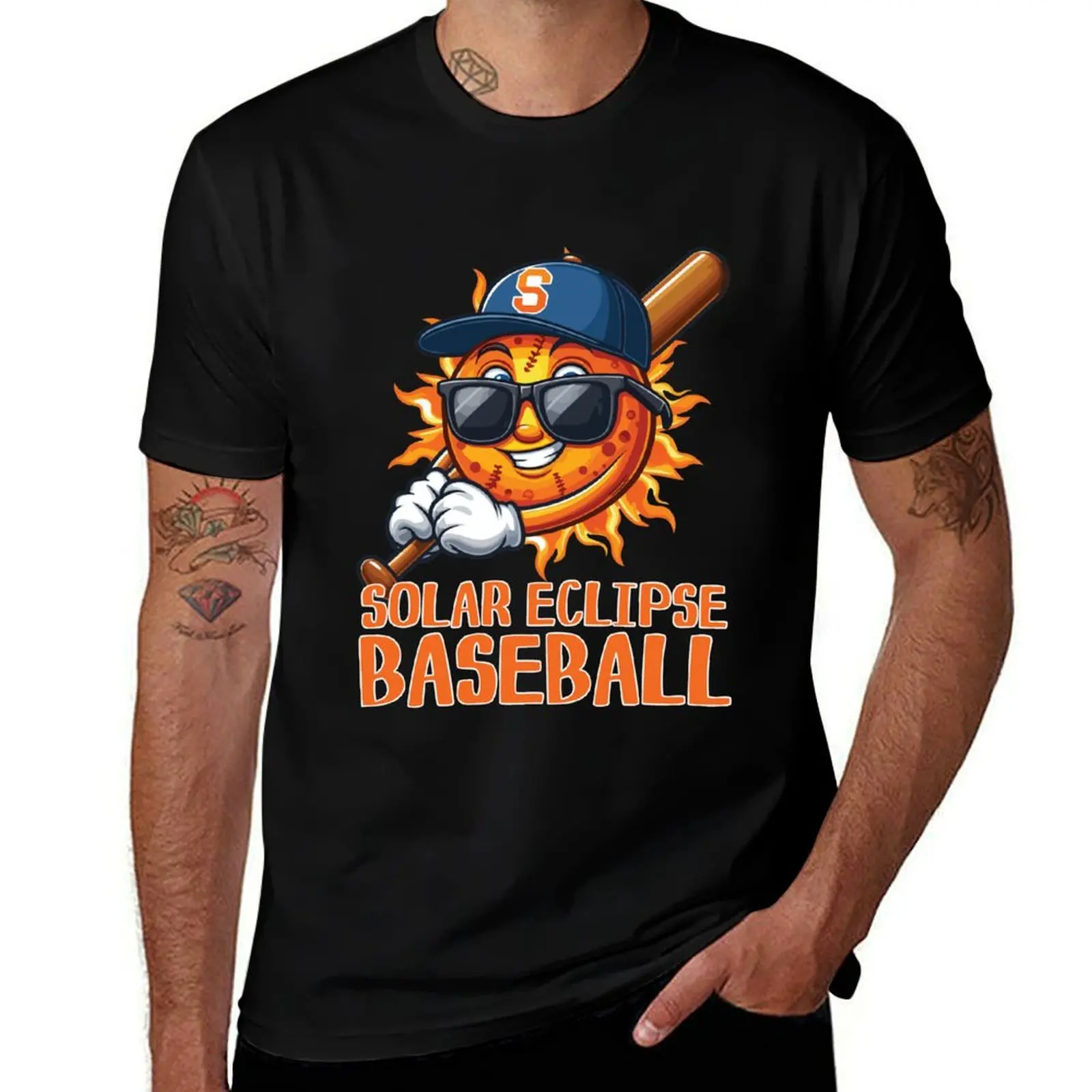 Baseball Eclipse Total Solar Eclipse 2024 T-Shirt Long Lasting Casual T-Shirt